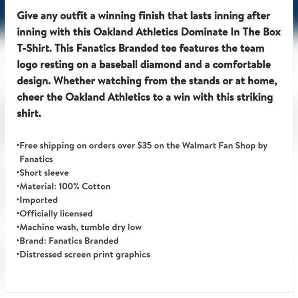 Men's Fanatics Branded Gold Oakland Athletics Dominate In The Box T-Shirt Size S - Picture 5 of 5